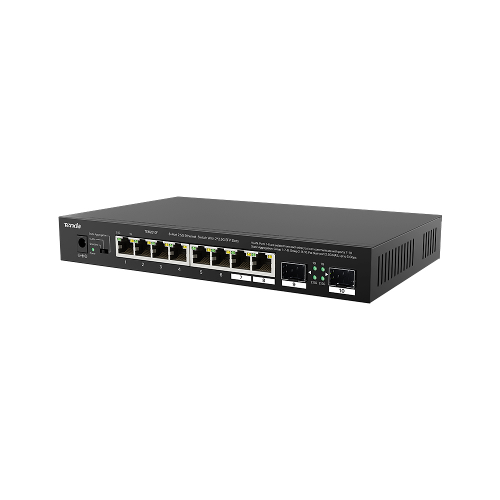 SWITCH RETE 2.5G 8 PORTE 10/100/1000 + 2 PORTE SFP (TEM2010F)