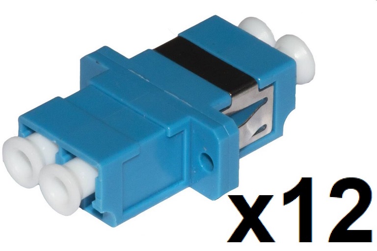 CONFEZIONE 12 ADATTATORI FIBRA OTTICA LC/LC SINGLEMODE DUPLEX …