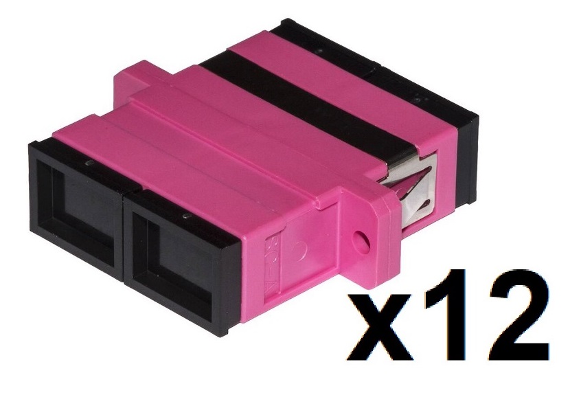 CONFEZIONE 12 ADATTATORI FIBRA OTTICA SC/SC MULTIMODE DUPLEX …
