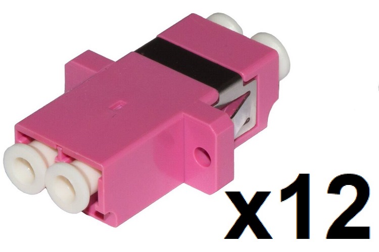 CONFEZIONE 12 ADATTATORI FIBRA OTTICA LC/LC MULTIMODE DUPLEX …