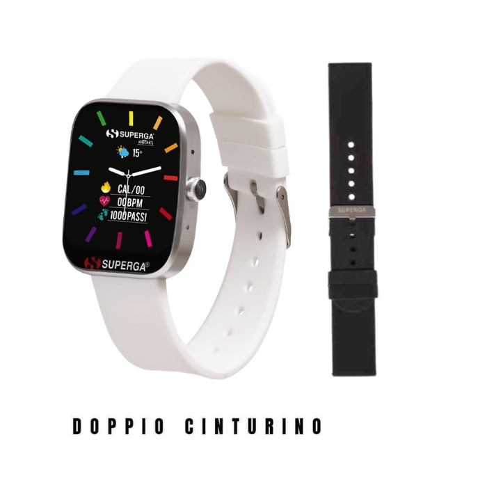 SMARTWATCH SWT-STC002 + CINTURINO UNIKO SILICONE BIANCO O NERO