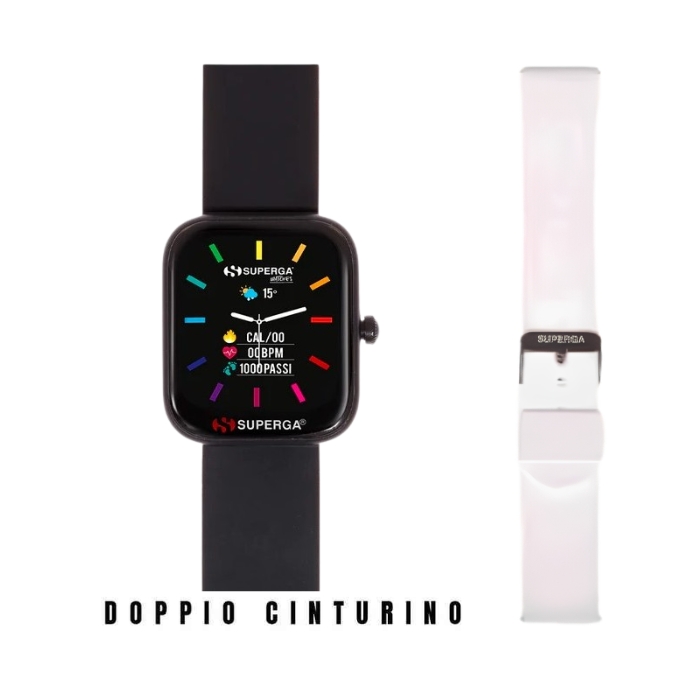 SMARTWATCH SWT-STC001 + CINTURINO UNIKO SILICONE NERO O BIANCO