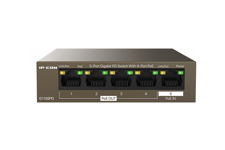 SWITCH 5 PORTE GIGABIT PD - 4 PORTE POE OUT - 1 PORTA POE IN (G1105PD)