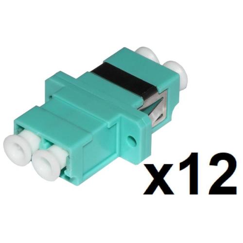 CONFEZIONE 12 ADATTATORI FIBRA OTTICA LC/LC MULTIMODE DUPLEX …