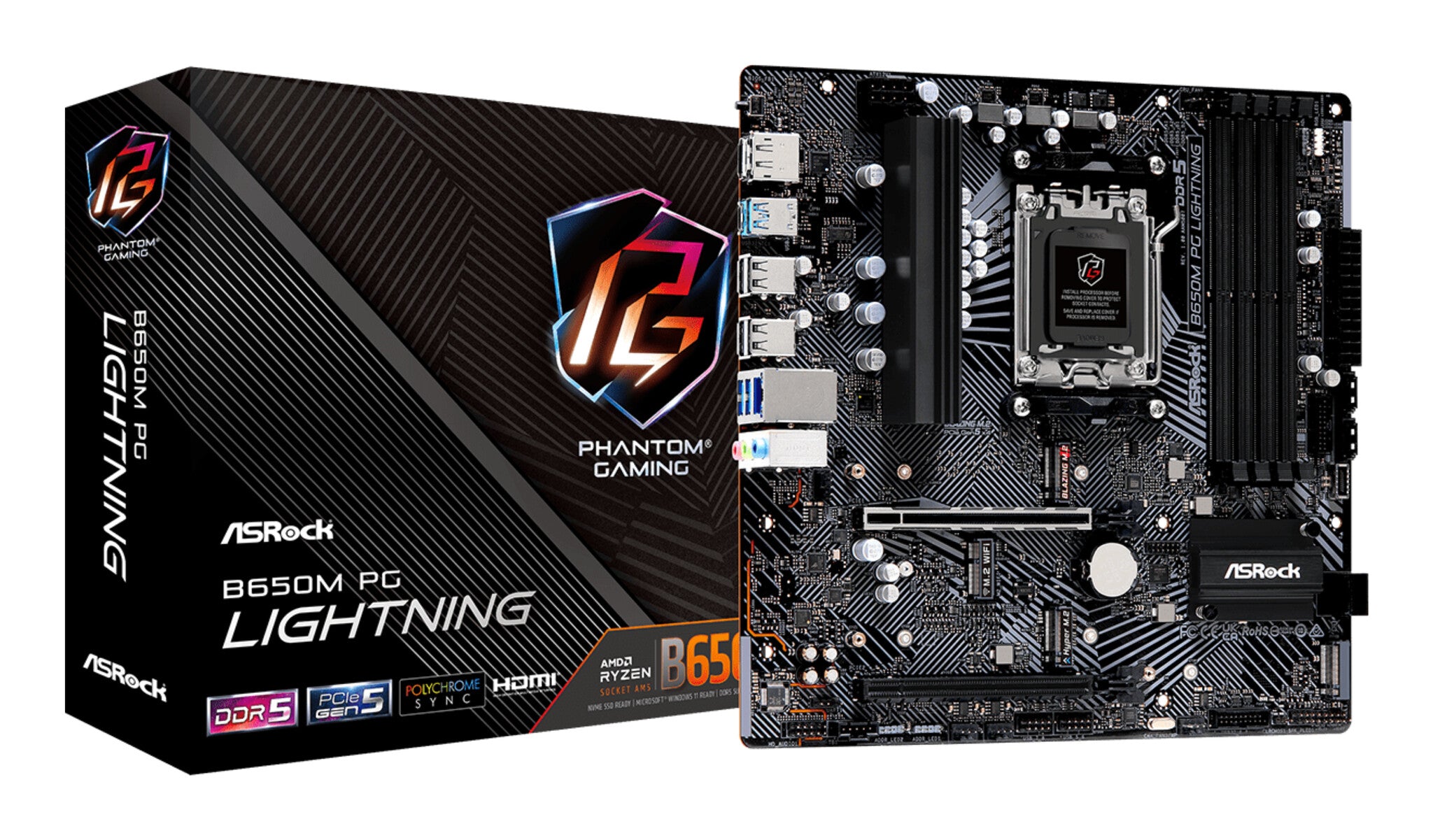 SCHEDA MADRE B650M PG LIGHTNING (90-MXBMV0-A0UAYZ) SK AM5