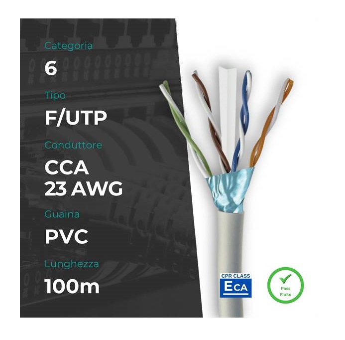 MATASSA CAVO DI RETE 100 MT F/UTP CAT.6 (CM-C6FCC23P100GF)