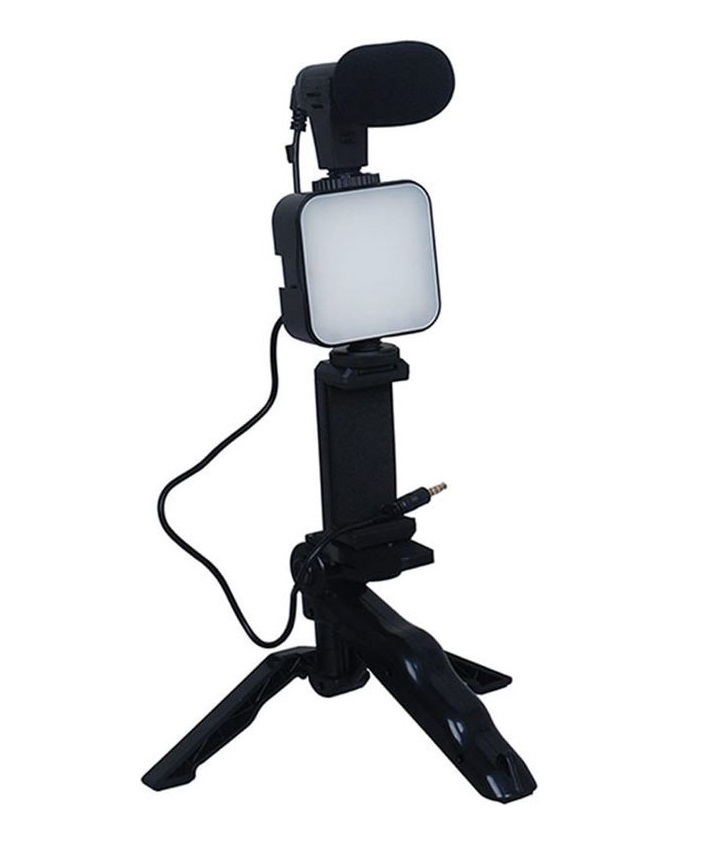 KIT VLOGGING CAMERA - SUPPORTO VIDEO SMARTPHONE PORTATILE CON LUCE LED (S12)