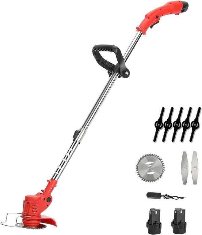 DECESPUGLIATORE ELETTRICO 2 BATTERIE 21V E CARICABATTERIE ADATTA PER TOSAERBA (LAWN MOWER)
