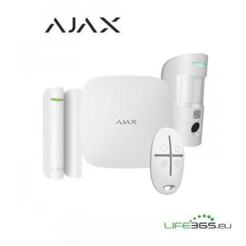 KIT ALLARME PROFESSIONALE WIRELESS STARTER KIT ANTIFURTO CASA SENZA FILI SMART HOME 2G BIANCO GPRS/ETHERNET (AJ-156253)
