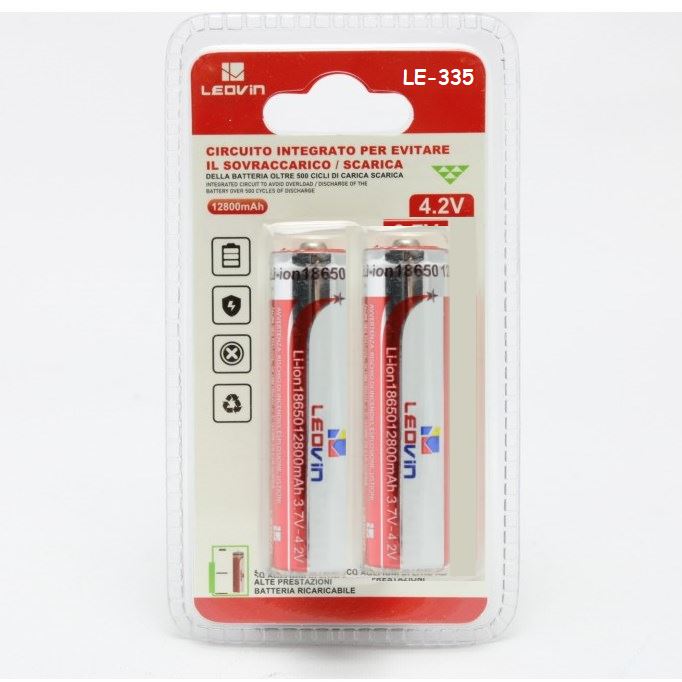BATTERIA AL LITIO 18650 3,7V 12800MAH 2PZ CON …