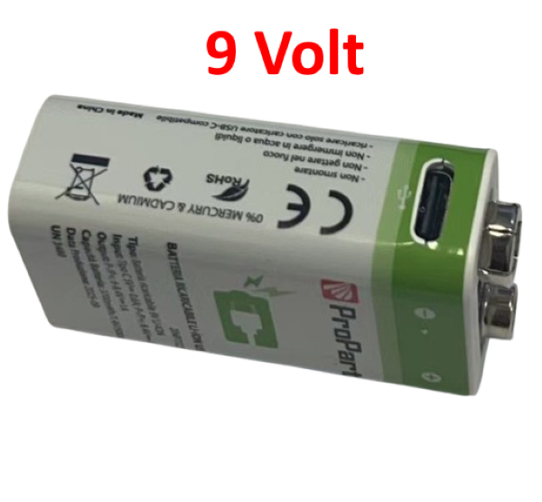 BATTERIE RICARICABILI 9V USB-C 500MAH 7.4V - CONF. …