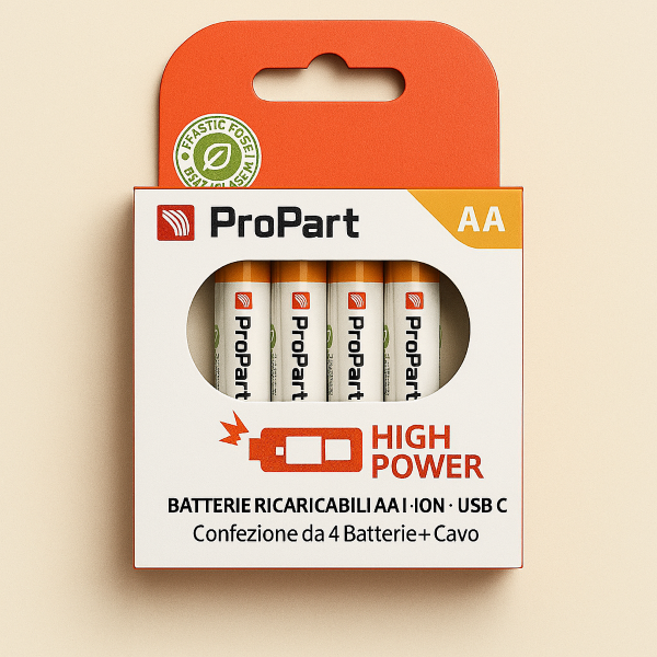 BATTERIE RICARICABILI AA USB-C 1750MAH 1.5V - CONF. …