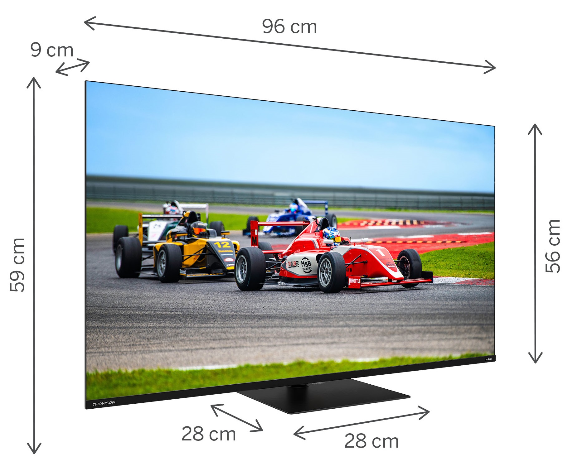TV 43 THOMSON UHD SMART 4K QLED GOOGLE FRONT SPK 144HZ PIEDE