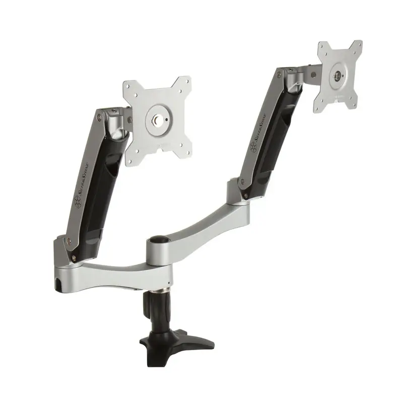 Silverstone SST-ARM22SC Supporto Doppio Monitor LCD - Argento