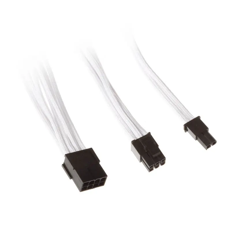 Silverstone Prolunga / Adattatore PCIe 8pin - PCIe 6+2pin, 250mm - Bianco
