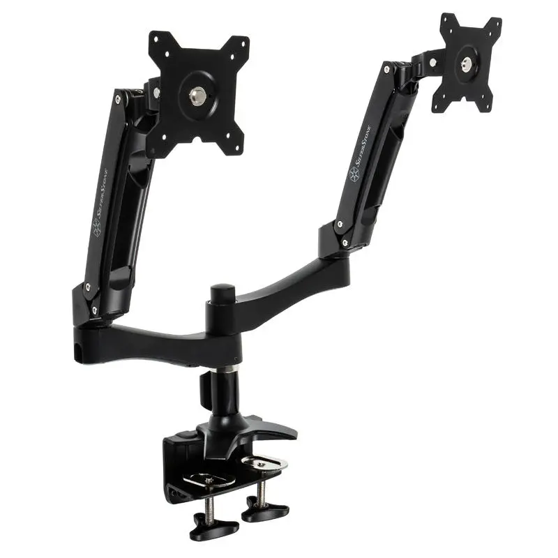 Silverstone SST-ARM22BC Supporto Doppio Monitor LCD - Nero