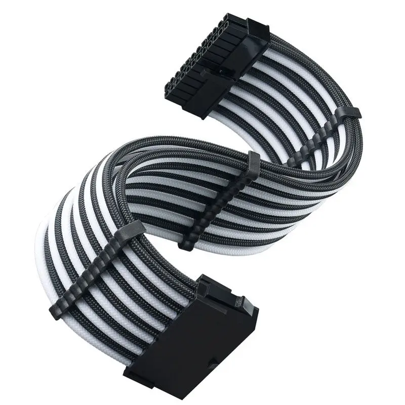 Silverstone Prolunga 24 pin ATX, 300mm - Sleeved Nero/Bianco
