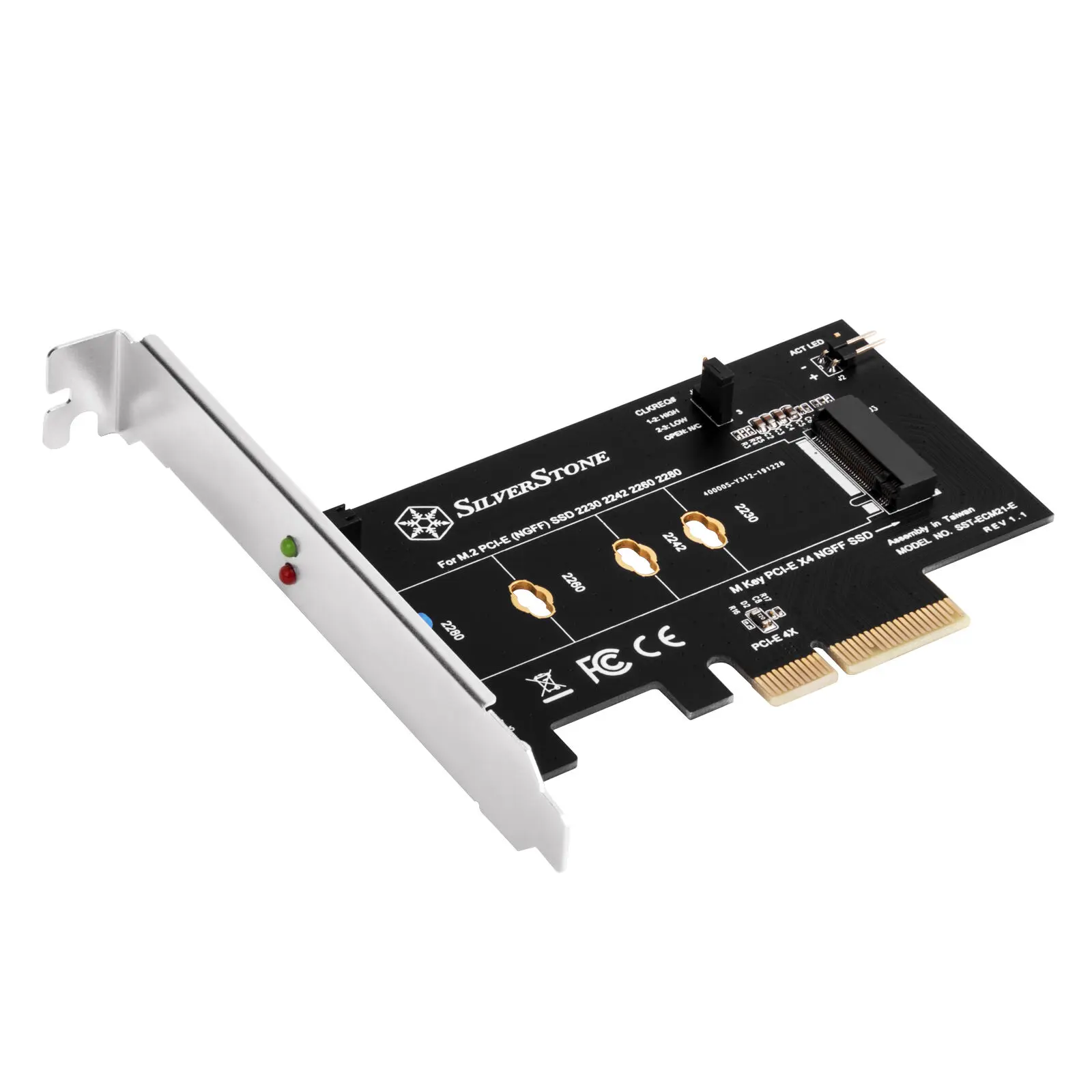 Scheda adattatore Silverstone ECM21-E M.2 da PCIe/NVMe SSD a PCIe x4 senza viti