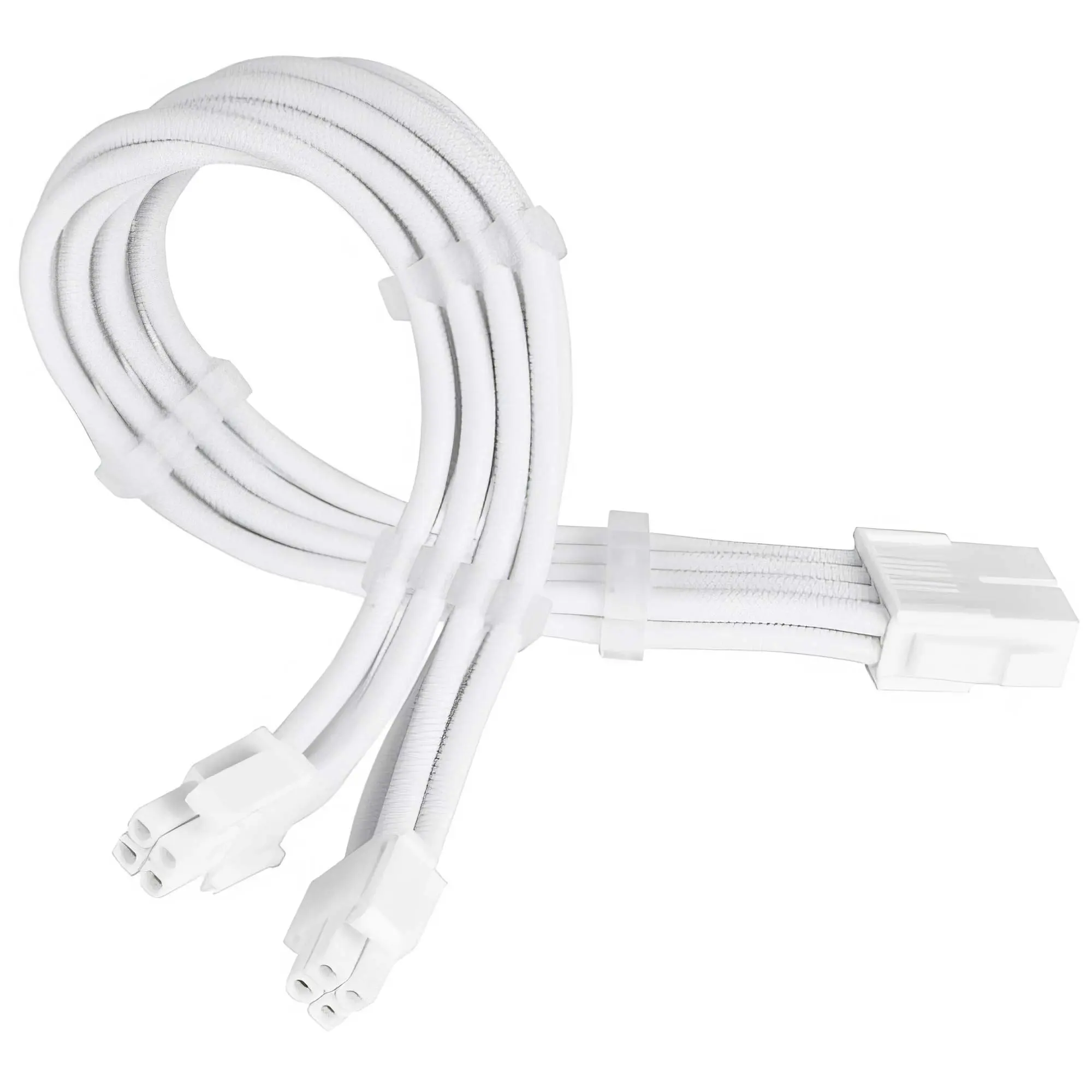 Silverstone Prolunga 8 pin (4+4) EPS , 300mm - Sleeved Bianco
