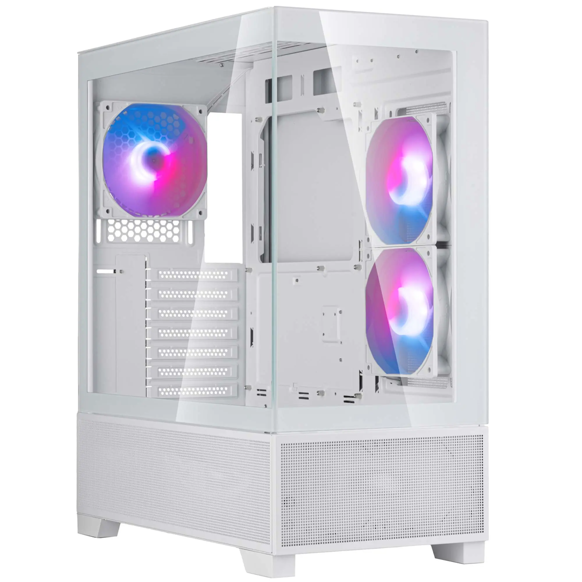 SilverStone Lucid 05 Gaming Case, Vetro Temperato - Bianco