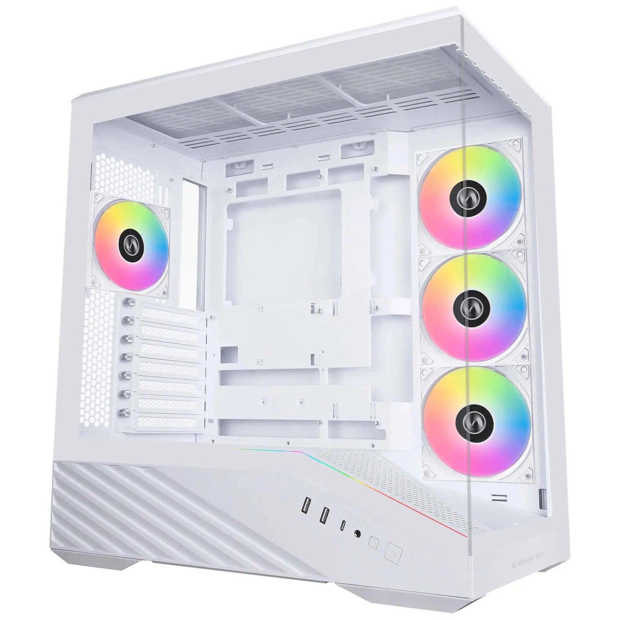 Lian Li Vector V100, Mid Tower, RGB, Vetro Temperato - Bianco