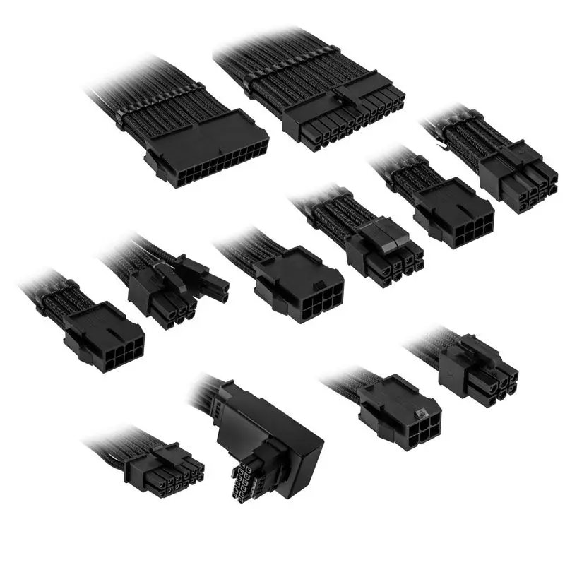 Kolink Core Pro set prolunghe cavi intrecciati 12V-2x6 Type-1 - Jet Black