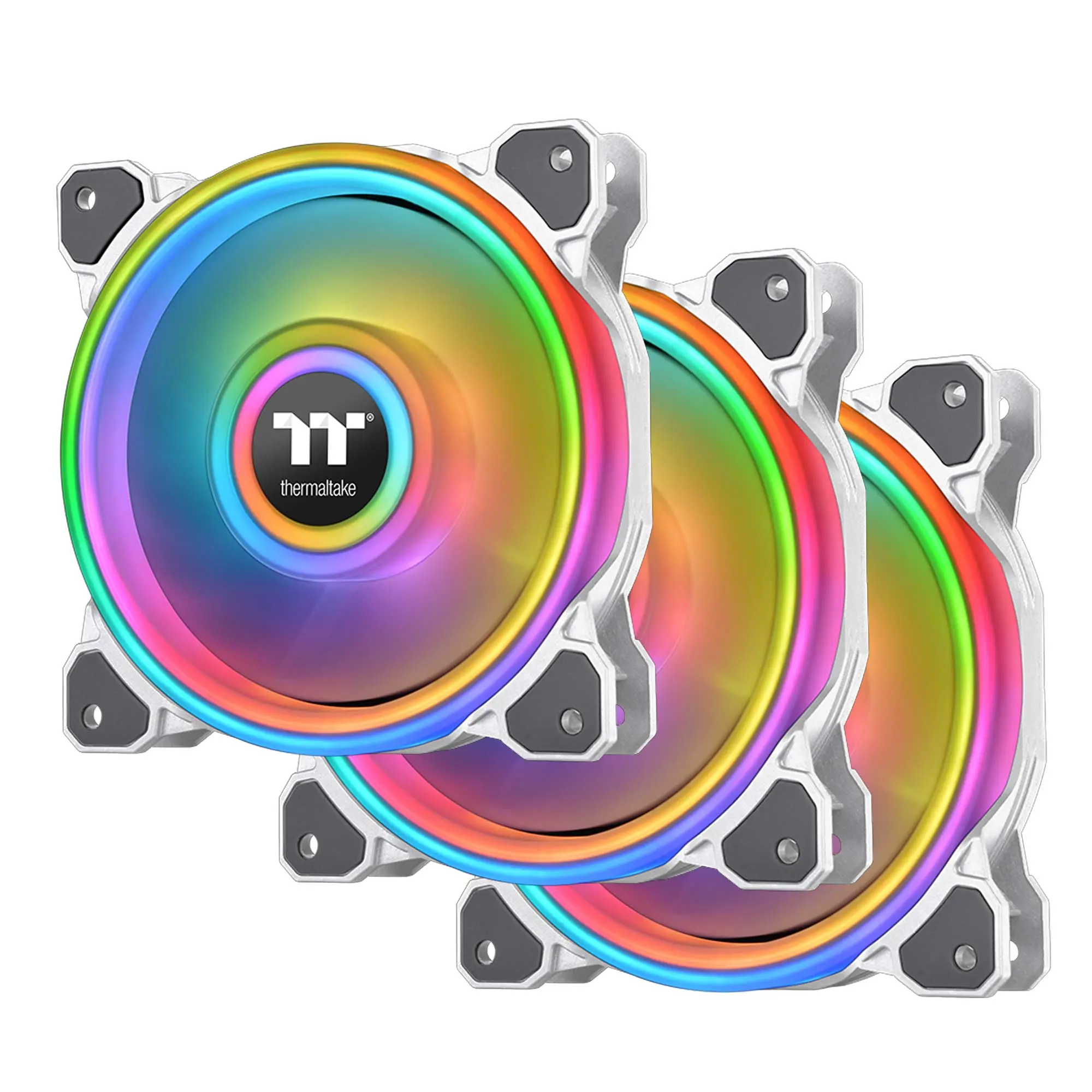 Thermaltake Riing Quad 14, LED D-RGB, TT Premium Edition, 140mm, Bianco - Kit 3 Pezzi