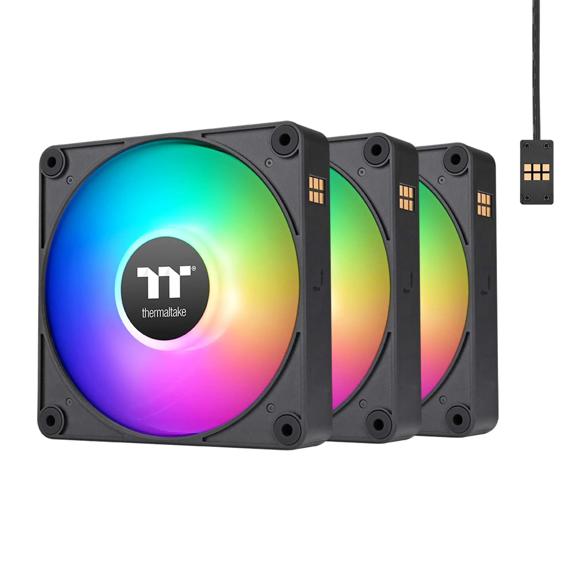 Thermaltake CT140 EX Reverse ARGB Sync PC Cooling Fan, 140mm, Nero - Kit 3 Pezzi