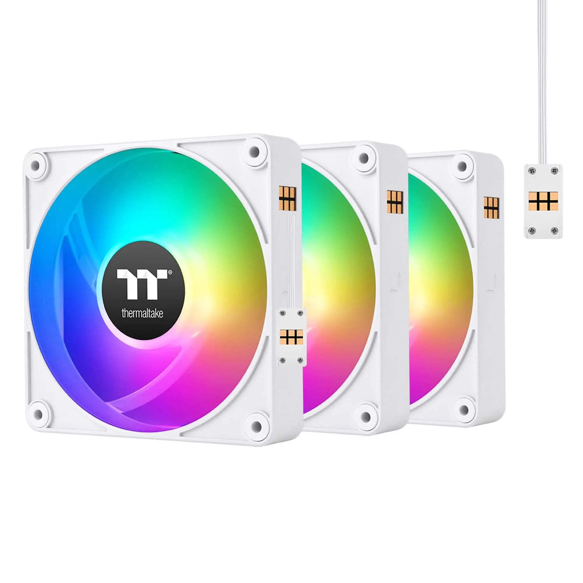 Thermaltake CT140 EX Reverse ARGB Sync PC Cooling Fan, 140mm, Bianco - Kit 3 Pezzi