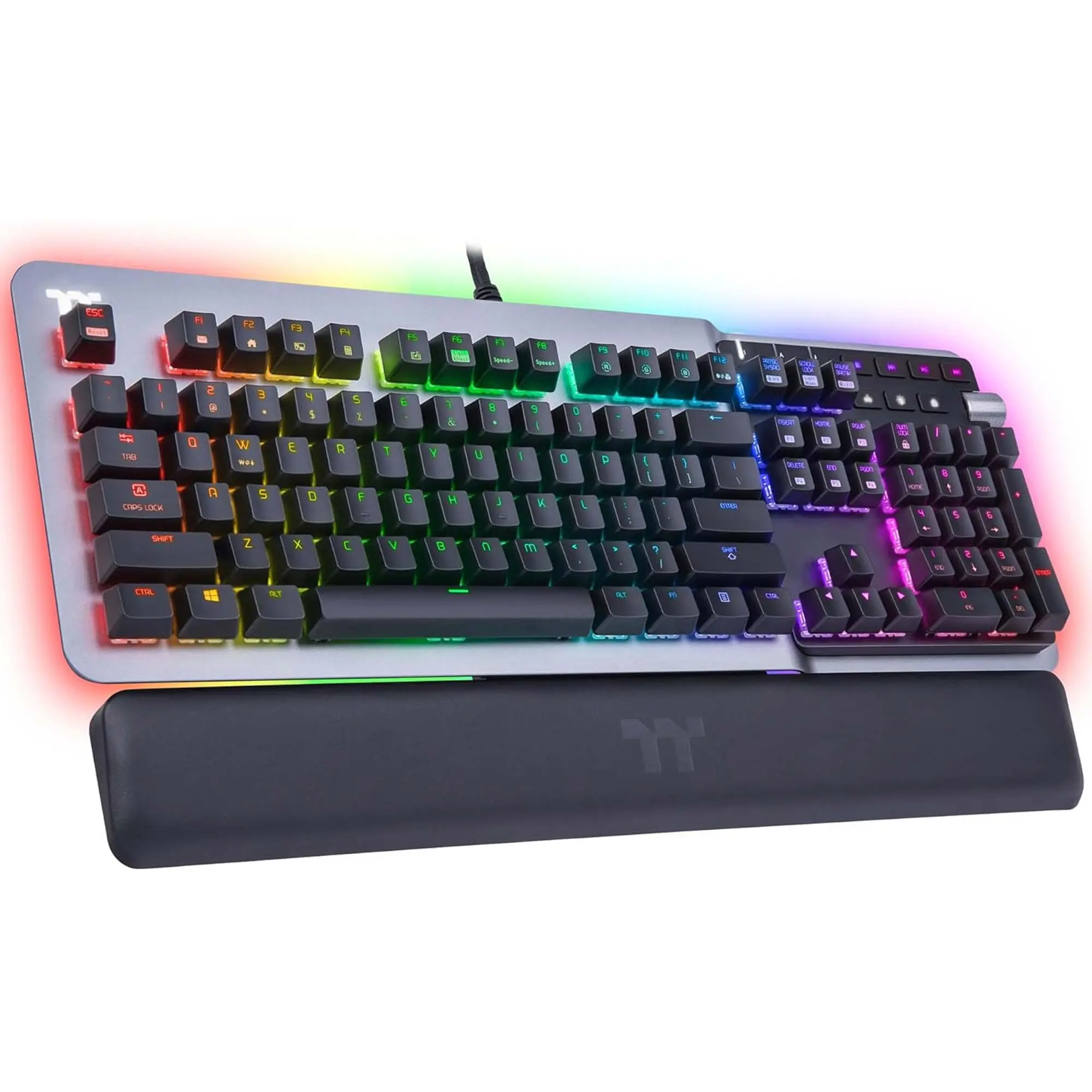 Thermaltake ARGENT K5 RGB Gaming Keyboard, Cherry MX Silver - Titanium