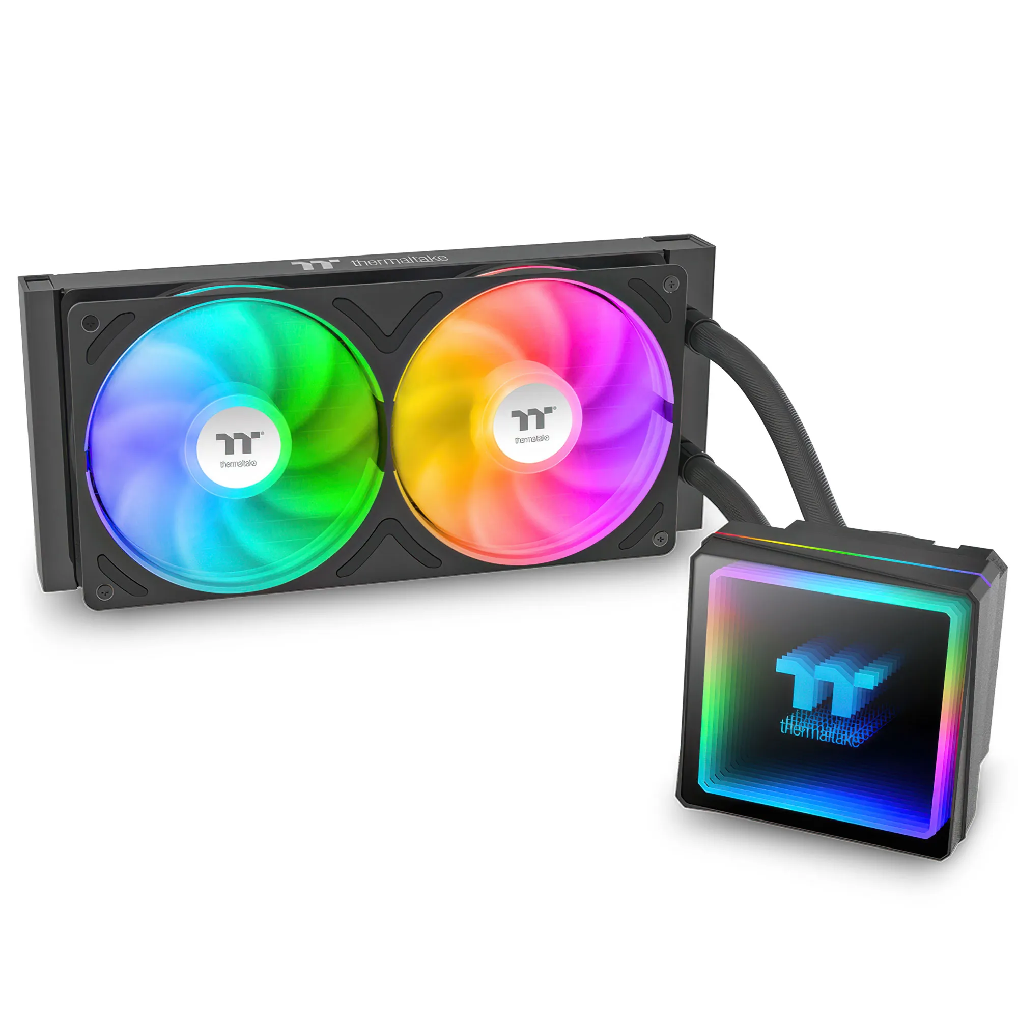 Thermaltake TH240 V3 ARGB Sync - Dissipatore AIO 240mm con pompa infinity mirror e ventole ARGB - Nero