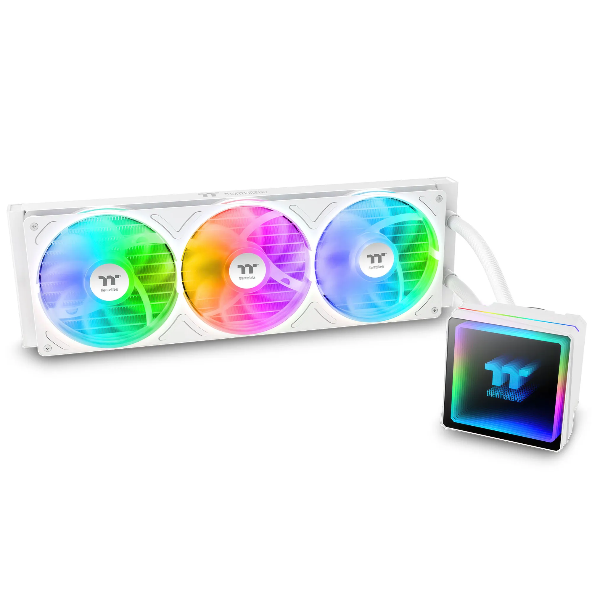 Thermaltake TH360 V3 ARGB Sync - Dissipatore AIO 360mm con pompa infinity mirror e ventole ARGB - Snow White