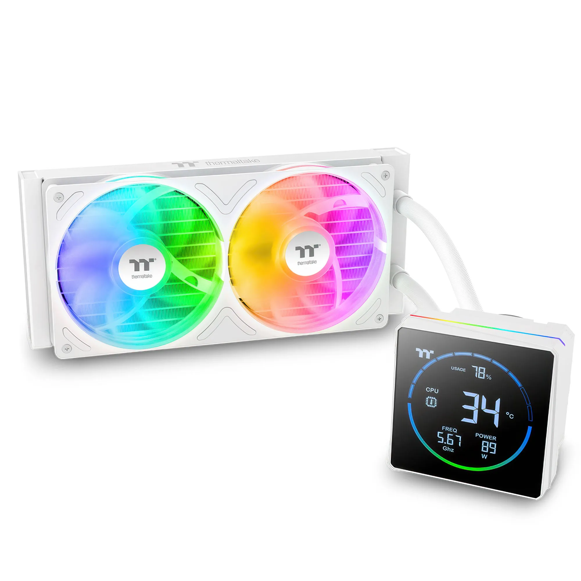 Thermaltake TH240-S V3 ARGB Sync - Dissipatore AIO Liquid Cooler 240mm - Snoiw White