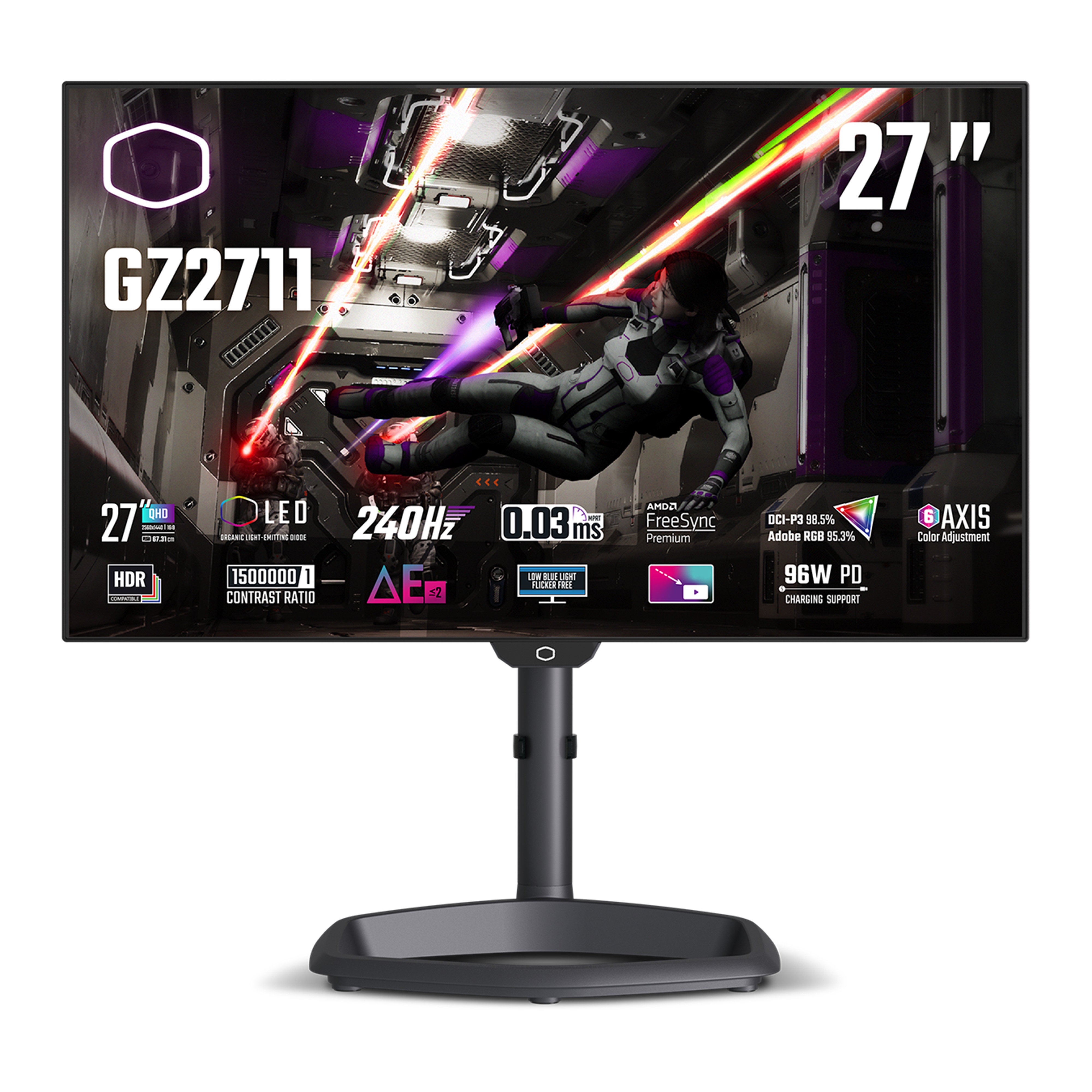 Cooler Master TEMPEST GZ2711 Gaming Monitor OLED, QHD 240Hz, - 27 pollici