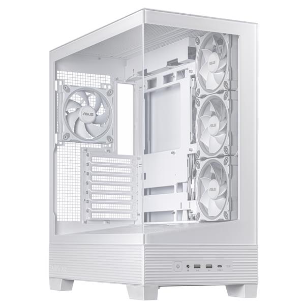 Asus A31 Plus ARGB, Vetro Temperato - Bianco