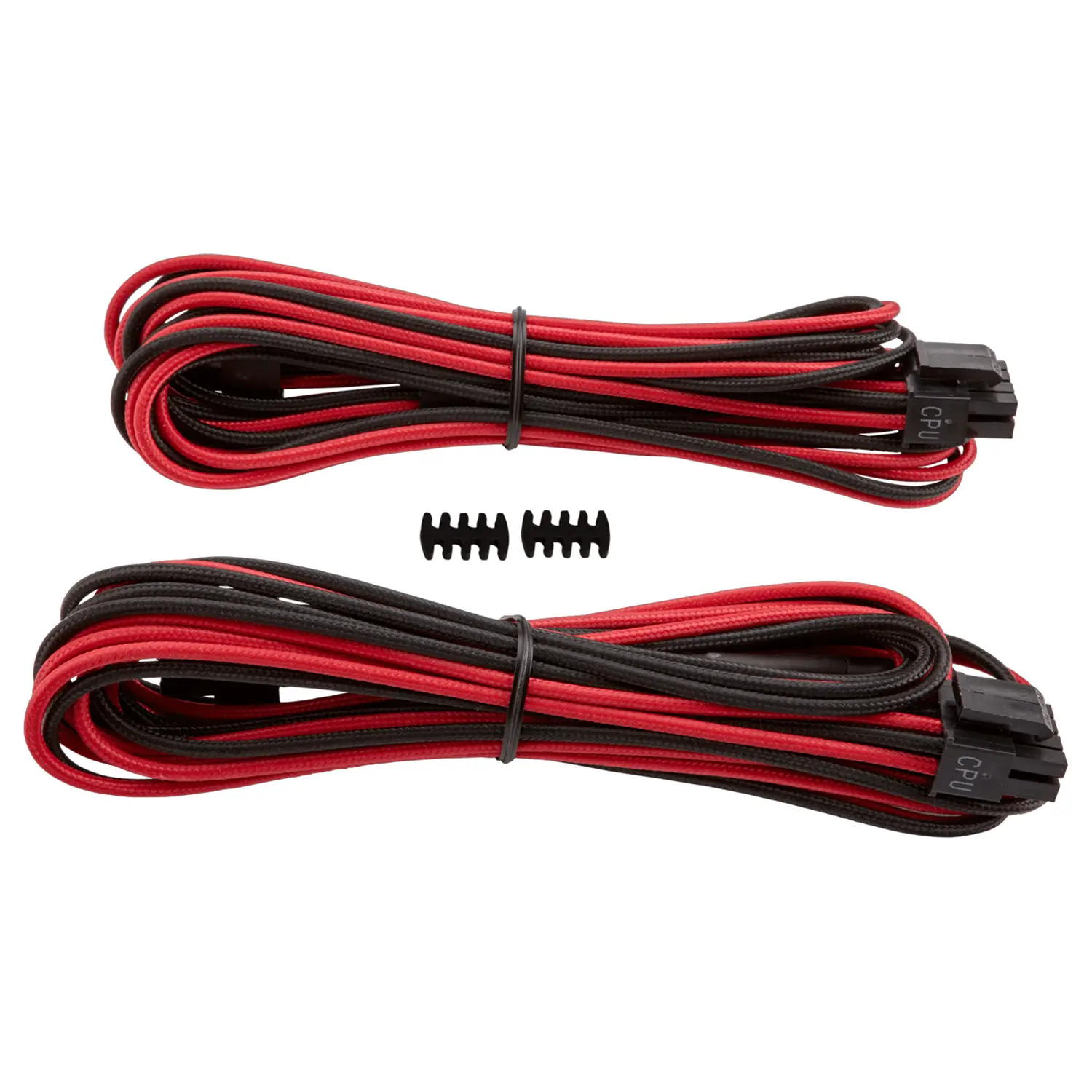 Corsair Professional Individually Sleeved EPS/12V, Type 4 (Gen.3), 2 Pack - Rosso/Nero