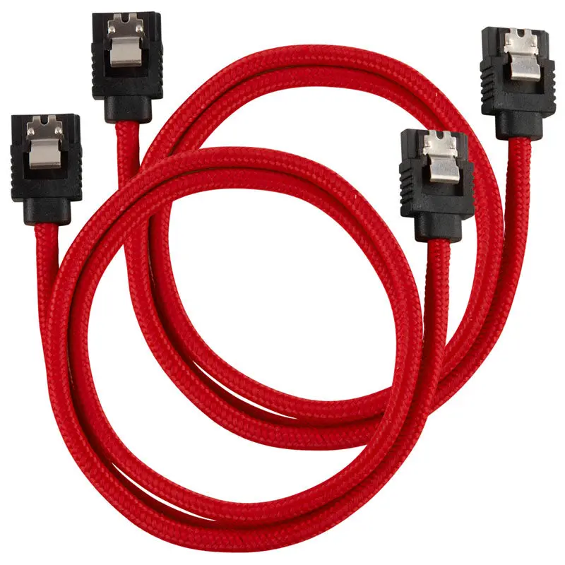Corsair Premium Sleeved SATA Cable - SATA 6Gbps 60cm, Rosso