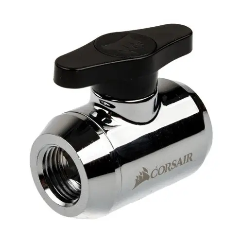Corsair Hydro X Rubinetto 2x G1/4 (Ball Valve) - Cromato