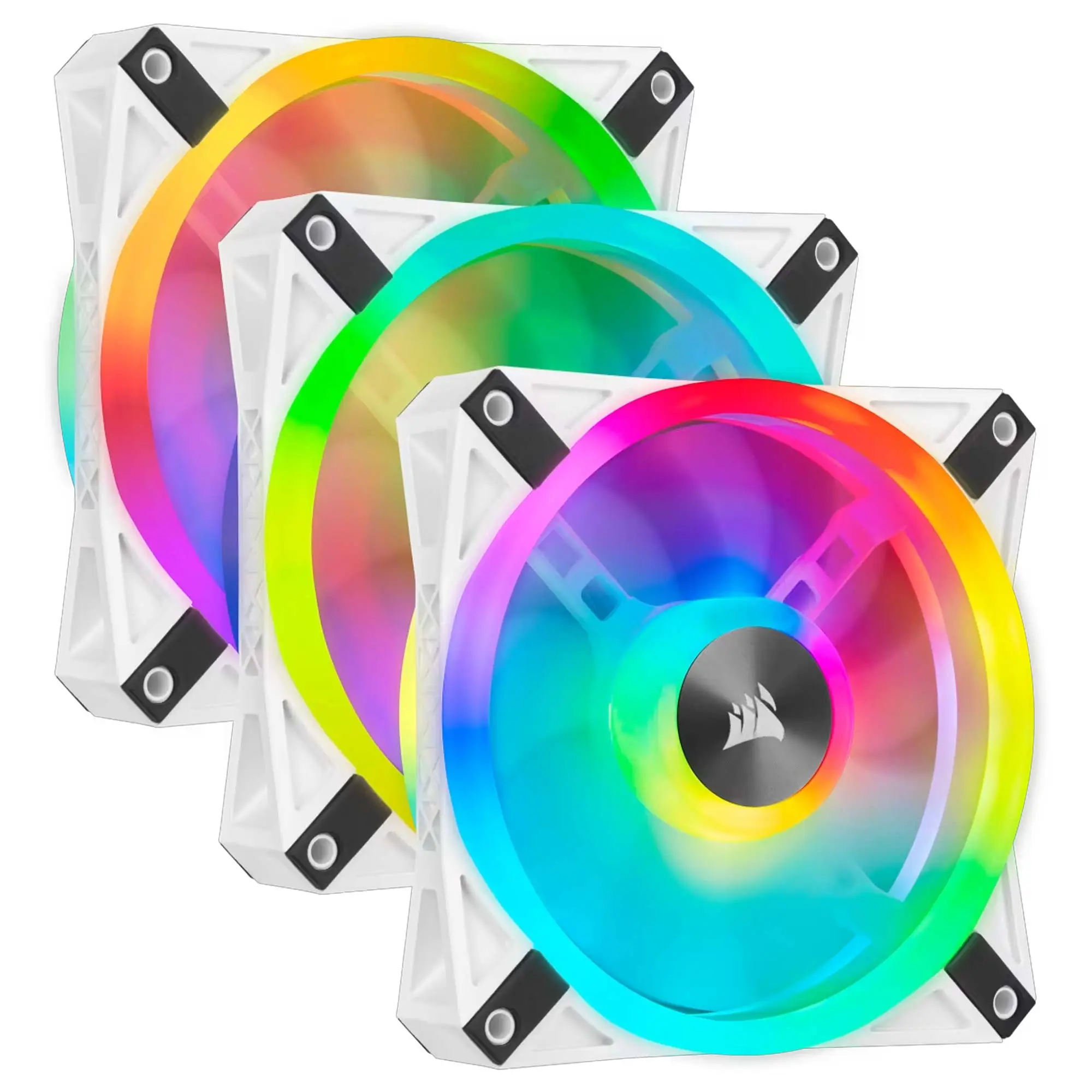 Corsair QL Series QL120 RGB LED, 120mm - Kit 3 Ventole & Lighting Node CORE - Bianco