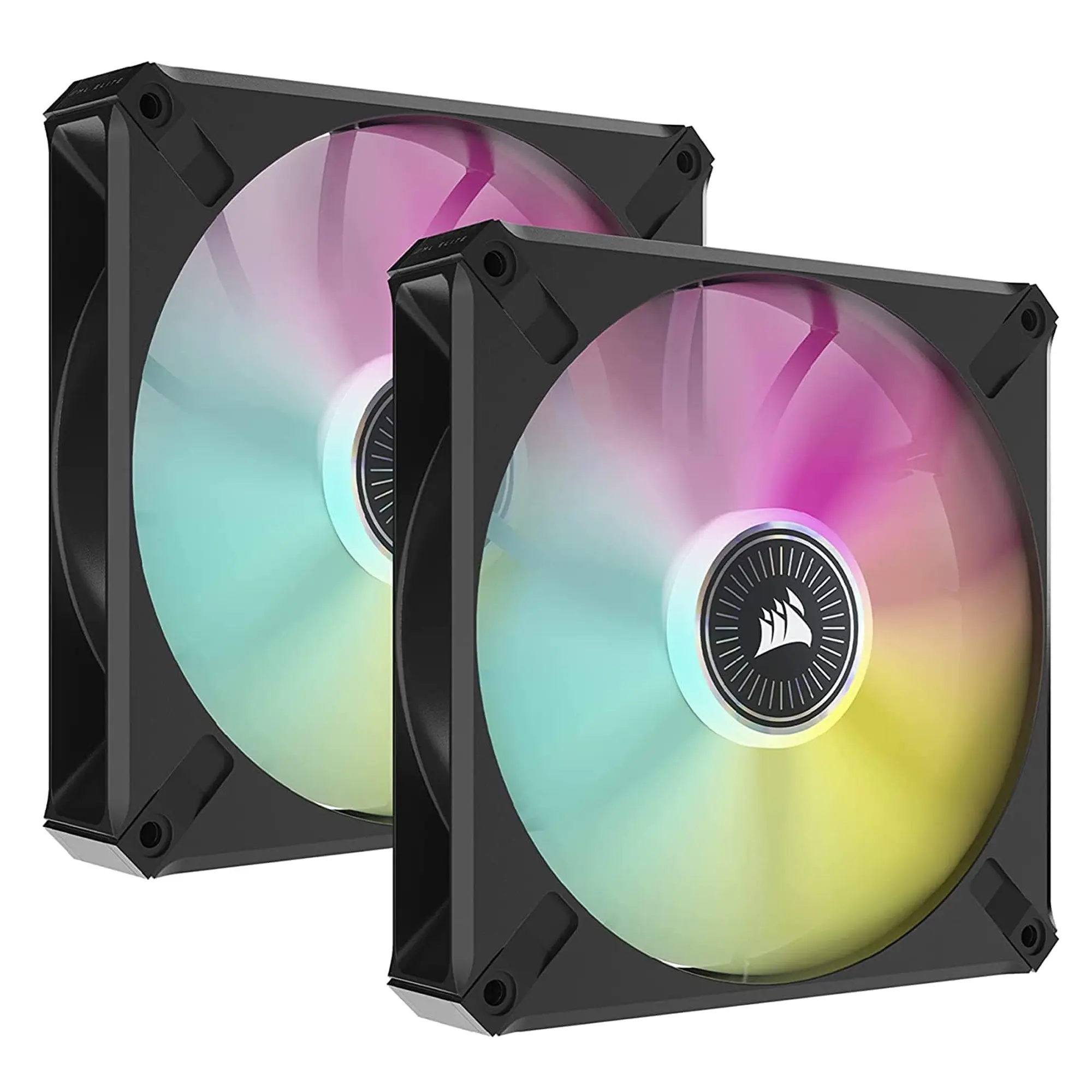 Corsair iCUE ML140 RGB ELITE Premium PWM Magnetic Levitation Fan, Dual Pack - 140mm