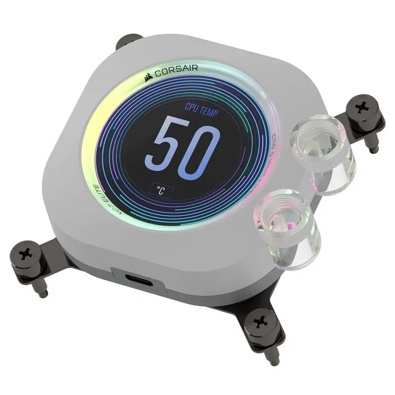 Corsair Hydro X CPU Waterblock XC7 RGB Elite LCD, Bianco - 1700 / AM4 / AM5