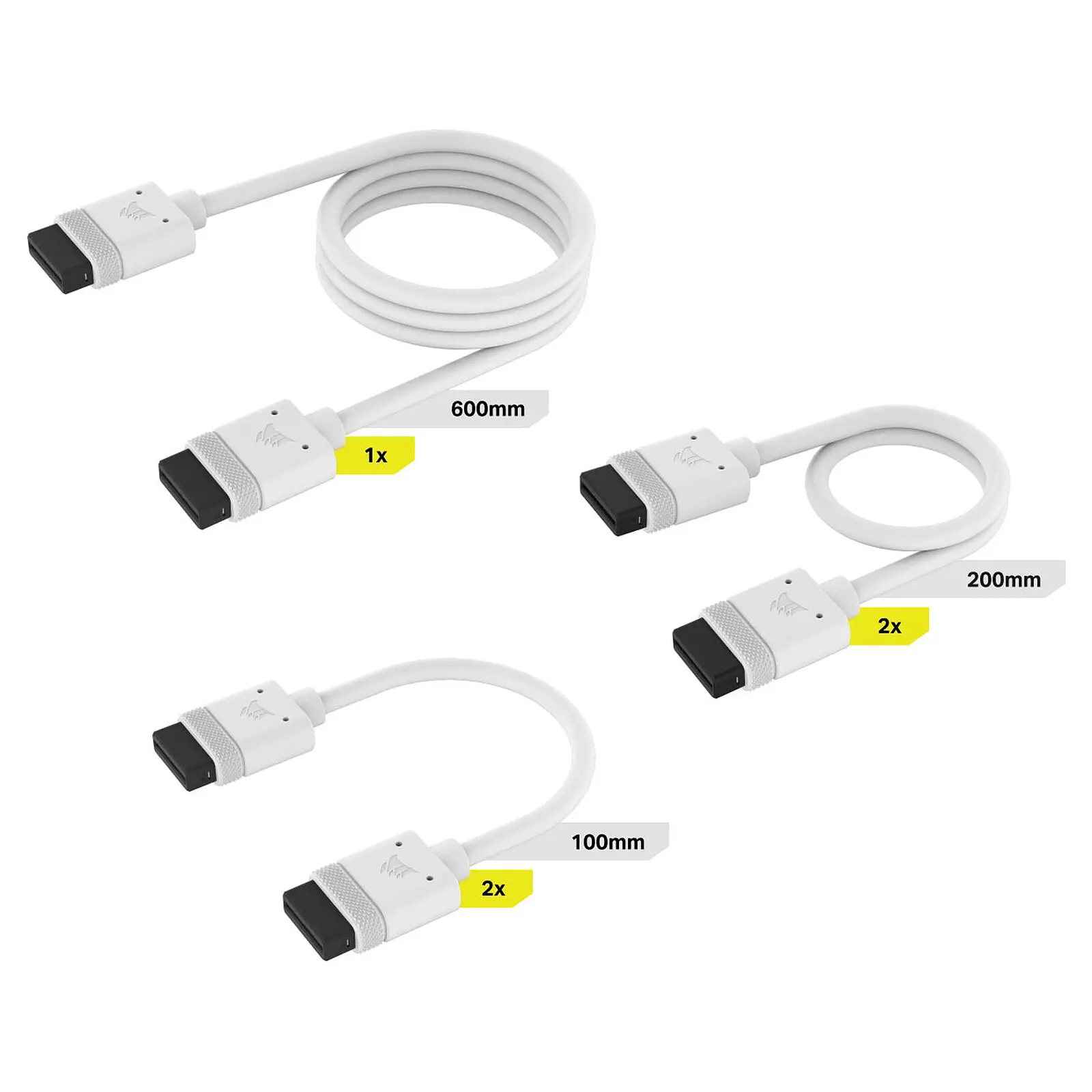 Corsair iCUE LINK Cable Kit con Connettori Dritti - Bianco