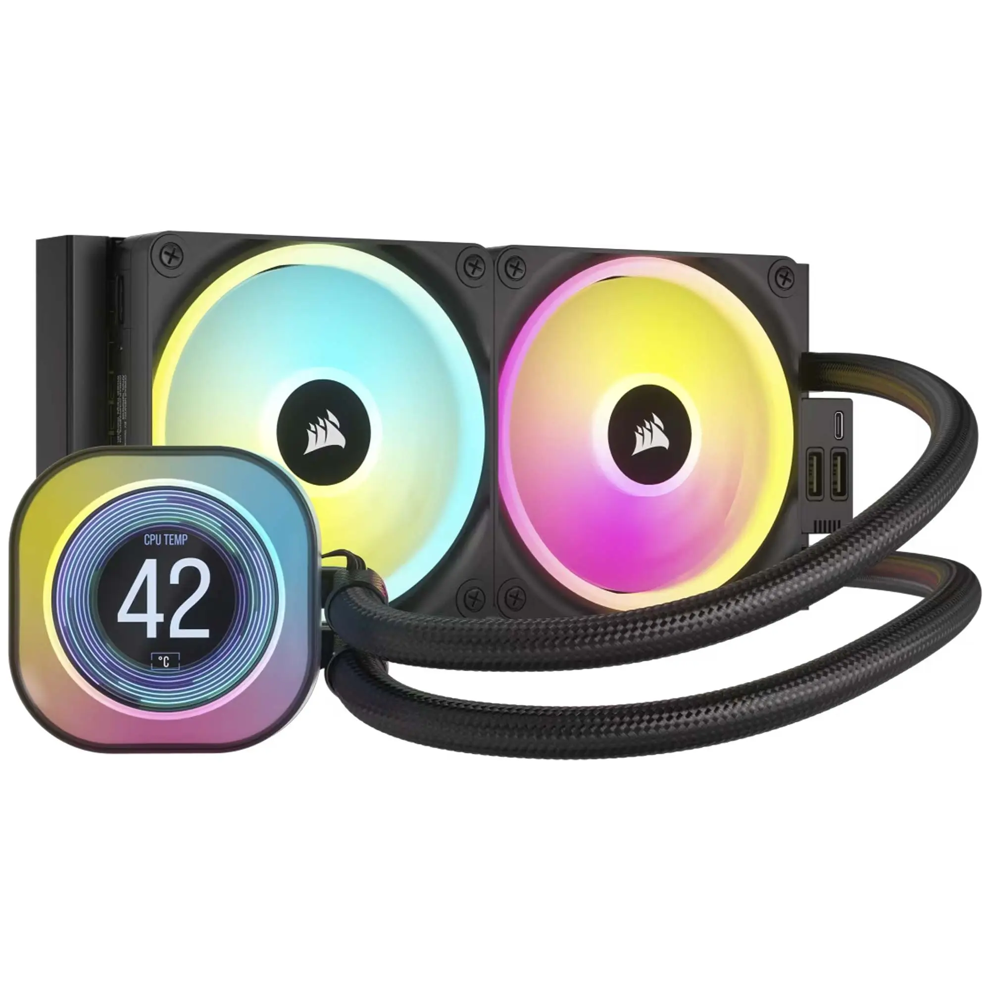 Corsair iCUE LINK H100i LCD RGB AIO - Liquid CPU Cooler - 240 mm