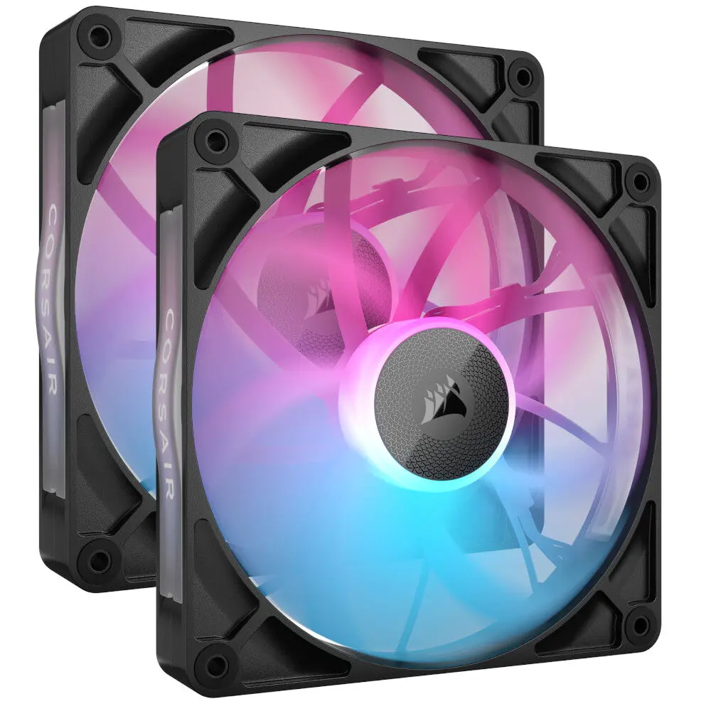 Corsair iCUE LINK RX140 RGB Series, Ventola PWM, Kit da 2 - 140mm, Nero