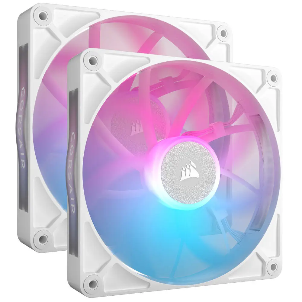 Corsair iCUE LINK RX140 RGB Series, Ventola PWM, Kit da 2 - 140mm, Bianco
