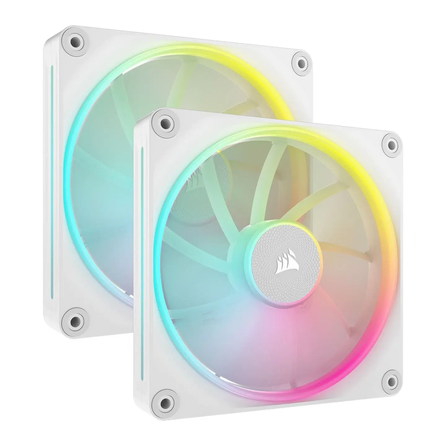 Corsair iCUE LINK LX140 RGB, Ventola PWM, Dual Fan Kit, Bianco - 140mm