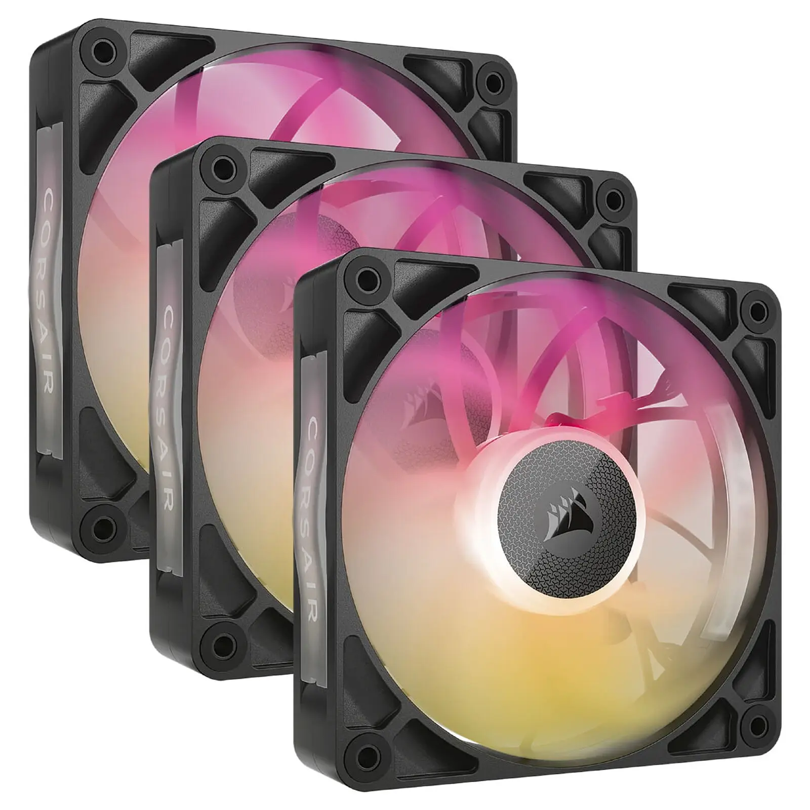 Corsair iCUE LINK RX120 MAX RGB, Ventola PWM - 120mm Thick Fan, Triple Fan Kit - Nero