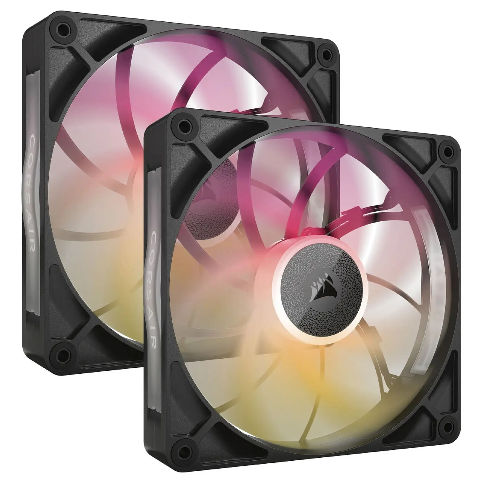 Corsair iCUE LINK RX140 MAX RGB, Ventola PWM - 140mm Thick Fan, Dual Fan Kit - Nero