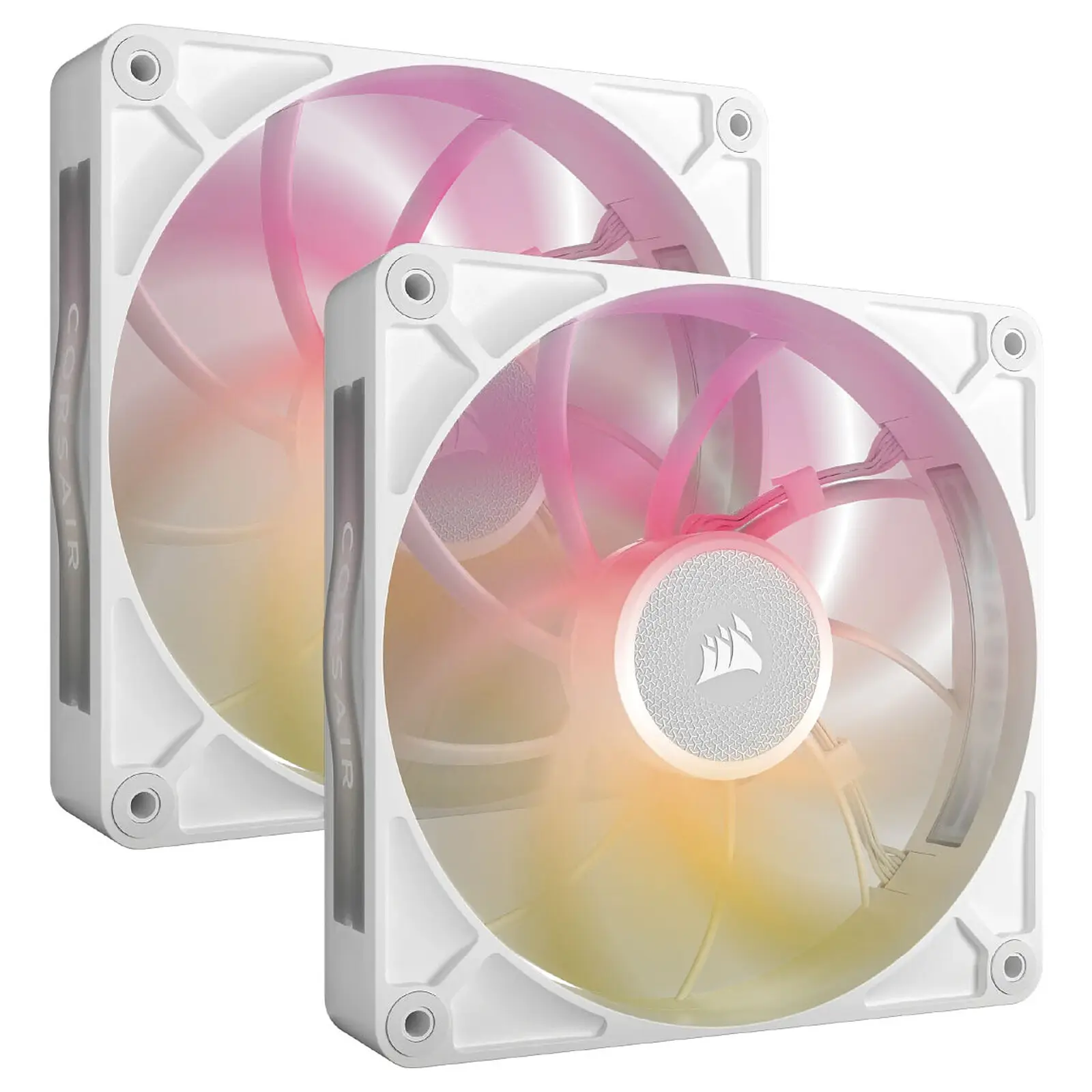 Corsair iCUE LINK RX140 MAX RGB, Ventola PWM - 140mm Thick Fan, Dual Fan Kit - Bianco