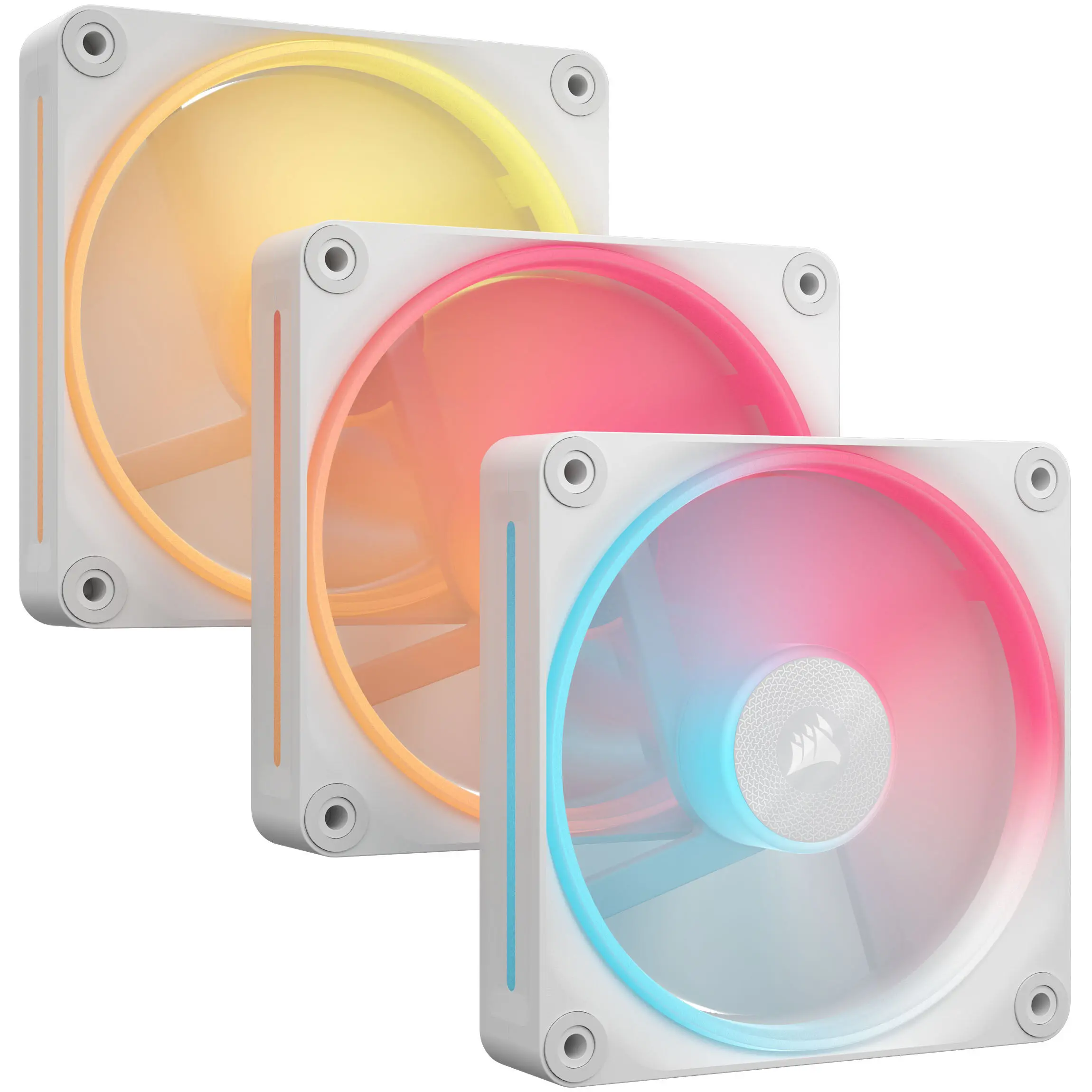 Corsair iCUE LINK LX120-R RGB, Ventole PWM Reverse, Triple Fan Kit, Bianca - 120mm